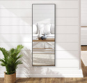 Americanflat Lustro na Nodze 55x150 cm Czarny - Duże Lustro do Sypialni i Salonu
