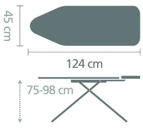 Brabantia Deska do prasowania rozmiar C 124 x 45 cm, podstawa na generator pary, SteamControl - Aqua Bowl Brabantia Deska do prasowania rozmiar C 124 x 45 cm, podstawa na generator pary, SteamControl - Aqua Bowl