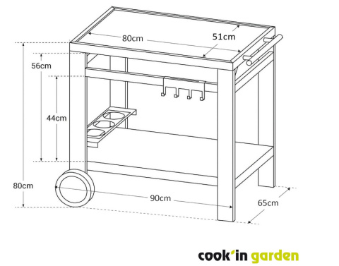Cook'In Garden Media M Wózek Ogrodowy, Czarny/Srebrny, 93,5 x 67 x 80,5 cm Cook'In Garden Media M Wózek Ogrodowy, Czarny/Srebrny, 93,5 x 67 x 80,5 cm