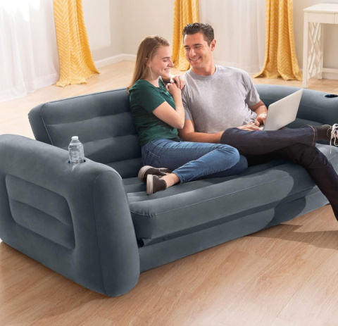 Intex Sofa Rozkładana, Czarny, 203 x 224 x 66 cm Intex Sofa Rozkładana, Czarny, 203 x 224 x 66 cm