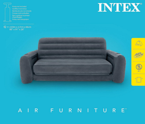 Intex Sofa Rozkładana, Czarny, 203 x 224 x 66 cm Intex Sofa Rozkładana, Czarny, 203 x 224 x 66 cm