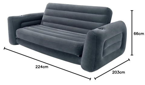 Intex Sofa Rozkładana, Czarny, 203 x 224 x 66 cm Intex Sofa Rozkładana, Czarny, 203 x 224 x 66 cm