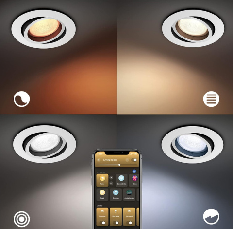 Philips Hue White ambiance reflektor wpuszczany Milliskin 3x5W Philips Hue White ambiance reflektor wpuszczany Milliskin 3x5W