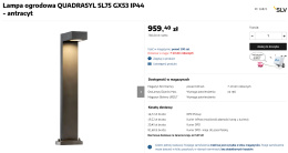 QUADRASYL 75 lampa podłogowa zewnętrzna