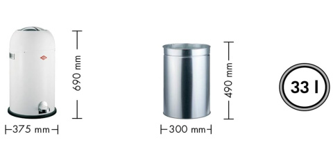 Wesco Kickmaster kosz na śmieci ze stali powlekanej proszkowo, 33 l, grafitowy Wesco Kickmaster kosz na śmieci ze stali powlekanej proszkowo, 33 l, grafitowy