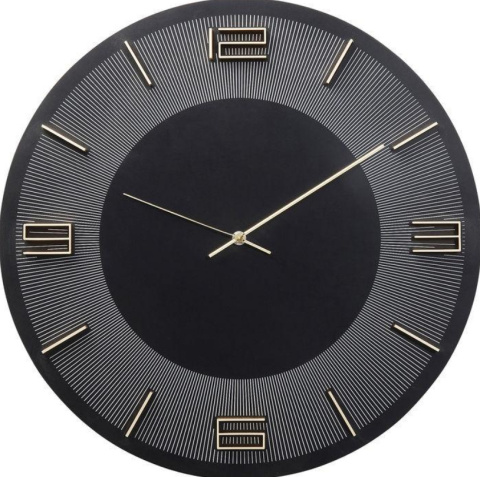 Zegar ścienny Kare Design Leonardo Ø49 cm czarno-złoty Zegar ścienny Kare Design Leonardo Ø49 cm czarno-złoty