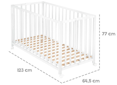 roba Łóżeczko składane Fold Up 60 x 120 - Składane łóżeczko dla niemowląt z drewna roba Łóżeczko składane Fold Up 60 x 120 - Składane łóżeczko dla niemowląt z drewna