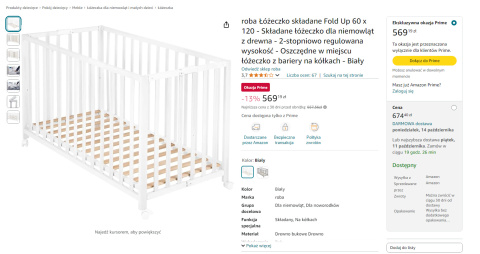 roba Łóżeczko składane Fold Up 60 x 120 - Składane łóżeczko dla niemowląt z drewna roba Łóżeczko składane Fold Up 60 x 120 - Składane łóżeczko dla niemowląt z drewna