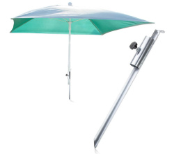 COM-FOUR® Ocynkowany Stalowy Uchwyt na Parasol - Szpikulec do Ziemi