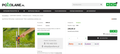 GARDENA Natrysk prysznic ogrodowy Trio GARDENA Natrysk prysznic ogrodowy Trio