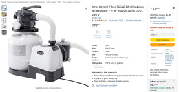 Intex Krystal Clear 26646 filtr piaskowy do basenów
