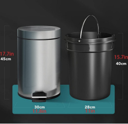 Kosz na Śmieci z Wymiennym Wiadrem, 20 L – Idealny do Kuchni, Biura i Domu