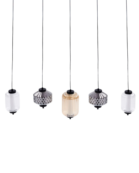 Lampa wisząca ledowa szklana 5-punktowa wielokolorowa SULLANE Beliani Lampa wisząca ledowa szklana 5-punktowa wielokolorowa SULLANE Beliani
