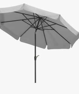 Parasol Schneider Orlando 270 cm, srebrno-szary, okrągły, 8-częściowy parasol przeciwsłoneczny do ogrodu i tarasu