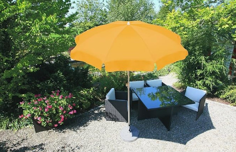 Parasol Schneider Ibiza – Stelaż stalowy, obicie poliestrowe, 200 cm średnicy, żółty Parasol Schneider Ibiza – Stelaż stalowy, obicie poliestrowe, 200 cm średnicy, żółty