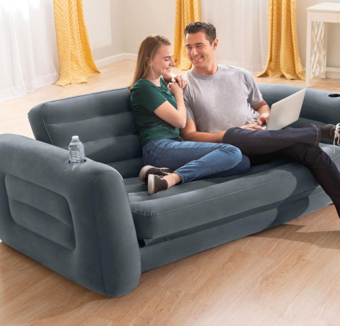 Intex Sofa Rozkładana, Czarny, 203 x 224 x 66 cm, Bez Pompki Intex Sofa Rozkładana, Czarny, 203 x 224 x 66 cm, Bez Pompki