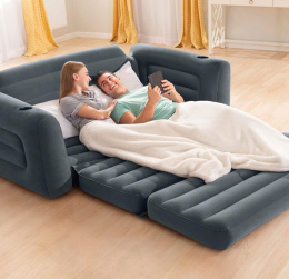 Intex Sofa Rozkładana, Czarny, 203 x 224 x 66 cm, Bez Pompki