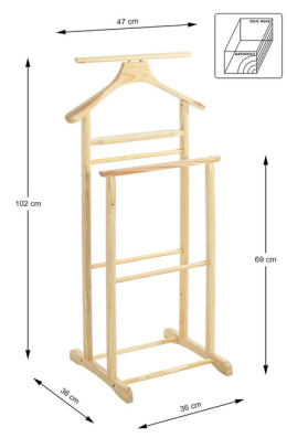 HAKU Möbel Parter, Drewno Lite, Naturalne, 47 x 36 x 102 cm