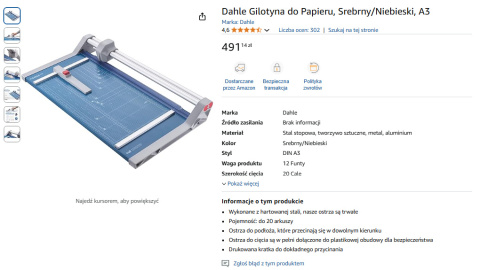 Dahle Gilotyna do Papieru, Srebrny/Niebieski, A3 Dahle Gilotyna do Papieru, Srebrny/Niebieski, A3