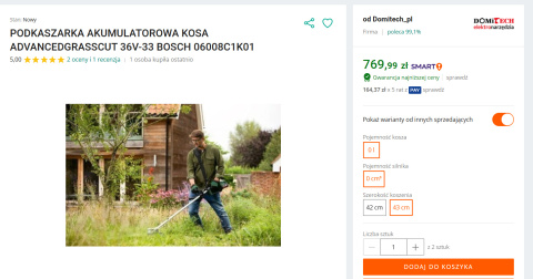 Podkaszarka Akumulatorowa Kosa AdvancedGrassCut 36V-33 Bosch Podkaszarka Akumulatorowa Kosa AdvancedGrassCut 36V-33 Bosch