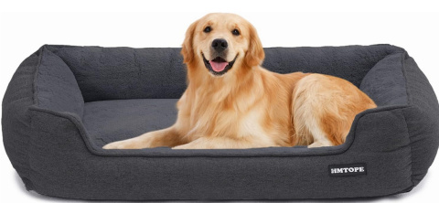 HMTOPE Legowisko dla Psa, Sofa, Poduszka, Kosz – Ciemnoszare, Zdejmowane i Nadające się do Prania, 110 x 86 x 26 cm HMTOPE Legowisko dla Psa, Sofa, Poduszka, Kosz – Ciemnoszare, Zdejmowane i Nadające się do Prania, 110 x 86 x 26 cm