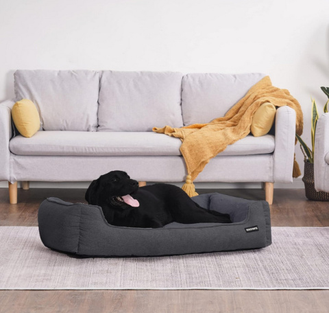 HMTOPE Legowisko dla Psa, Sofa, Poduszka, Kosz – Ciemnoszare, Zdejmowane i Nadające się do Prania, 110 x 86 x 26 cm HMTOPE Legowisko dla Psa, Sofa, Poduszka, Kosz – Ciemnoszare, Zdejmowane i Nadające się do Prania, 110 x 86 x 26 cm