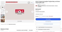 DOLLE Bramka Schodowa – Barierka Bezpieczeństwa dla Dzieci i Niemowląt, Biała
