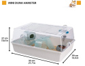 Ferplast Klatka dla chomika MINI DUNA HAMSTER, przezroczysty dach, akcesoria w zestawie, 55 x 39 x 27 cm