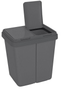 Ribelli Podwójny Kosz na Śmieci z Pokrywą – 2 x 25 L, Antracyt
