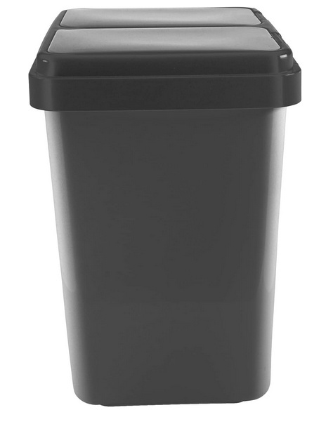 Ribelli Podwójny Kosz na Śmieci z Pokrywą – 2 x 25 L, Antracyt Ribelli Podwójny Kosz na Śmieci z Pokrywą – 2 x 25 L, Antracyt