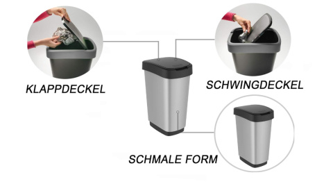 Rotho Twist Kosz na Śmieci, Polipropylen, Srebrny, 50L – Elegancki i Funkcjonalny Rotho Twist Kosz na Śmieci, Polipropylen, Srebrny, 50L – Elegancki i Funkcjonalny