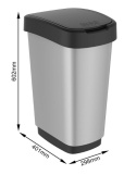 Rotho Twist Kosz na Śmieci, Polipropylen, Srebrny, 50L – Elegancki i Funkcjonalny Rotho Twist Kosz na Śmieci, Polipropylen, Srebrny, 50L – Elegancki i Funkcjonalny