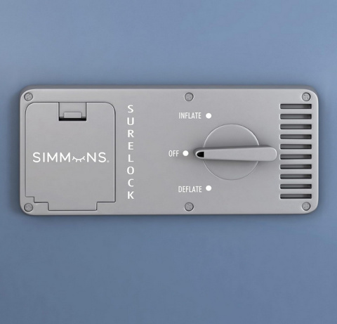 Simmons Nadmuchiwany materac z wbudowaną pompką boczną i miękkim aksamitnym wierzchem, 43,2 cm na łóżko podwójne Simmons Nadmuchiwany materac z wbudowaną pompką boczną i miękkim aksamitnym wierzchem, 43,2 cm na łóżko podwójne