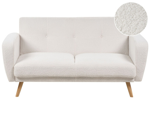Sofa dwuosobowa boucle biała FLORLI Beliani Sofa dwuosobowa boucle biała FLORLI Beliani