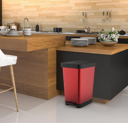 TATAY Kosz Kuchenny Smart 25L – Wysuwany, Polipropylen Bez BPA, Czerwony
