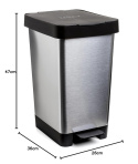 TATAY Kosz Kuchenny Smart 25L – Wysuwany, Polipropylen Bez BPA, Szary