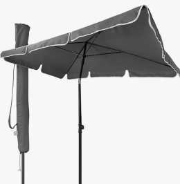 VOUNOT Prostokątny parasol ogrodowy, pochylony balkonowy 200 x 125 cm, z osłoną, beżowy, szary, czerwony