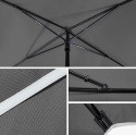 VOUNOT Prostokątny parasol ogrodowy, pochylony balkonowy 200 x 125 cm, z osłoną, beżowy, szary, czerwony