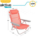 Aktive Beach aluminiowe krzesło składane 62628, koral, flamingo