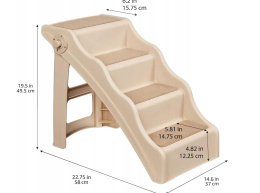 AmazonBasics składane schodki dla psa, 4-stopniowa rampa, wysokość 50 cm