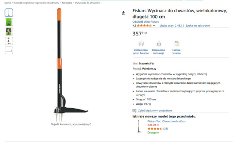 Fiskars Wycinacz do chwastów, wielokolorowy, długość 100 cm Fiskars Wycinacz do chwastów, wielokolorowy, długość 100 cm
