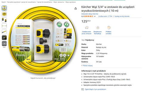 Kärcher Wąż 3/4" – Zestaw do Urządzeń Wysokociśnieniowych (10 m) Kärcher Wąż 3/4" – Zestaw do Urządzeń Wysokociśnieniowych (10 m)