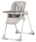Kinderkraft Krzesło YUMMY – Ergonomiczne Krzesło Dziecięce, Składane, Z Regulacją Wysokości, Taca, Podnóżek, Szare