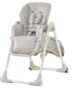 Kinderkraft Krzesło YUMMY – Ergonomiczne Krzesło Dziecięce, Składane, Z Regulacją Wysokości, Taca, Podnóżek, Szare