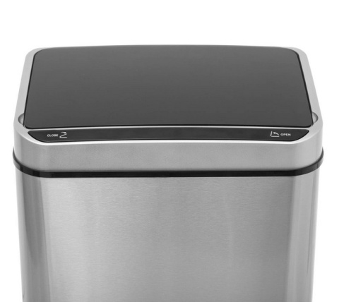 Kosz na Śmieci 40L z Czujnikiem Ruchu, Automatyczne Otwieranie i Zamknięcie, Stal Nierdzewna Kosz na Śmieci 40L z Czujnikiem Ruchu, Automatyczne Otwieranie i Zamknięcie, Stal Nierdzewna