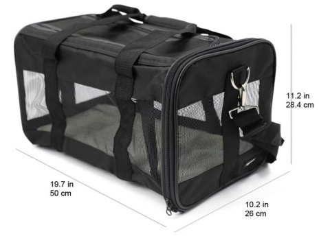 Miękki transporter dla zwierząt Amazon Basics, duży, czarny Miękki transporter dla zwierząt Amazon Basics, duży, czarny