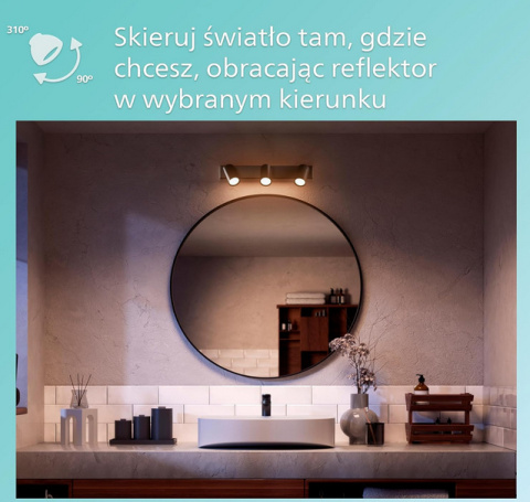Philips LED Potrójny Reflektor Punktowy Idris, Czarny, IP44, Wodoodporny, Żarówki GU10 Niezawarte w Zestawie Philips LED Potrójny Reflektor Punktowy Idris, Czarny, IP44, Wodoodporny, Żarówki GU10 Niezawarte w Zestawie
