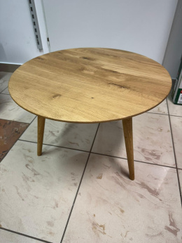 Stolik z Litego Dębu, Okrągły, Średnica 60 cm oak