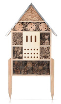 Navaris XL drewniany hotel dla owadów 38 x 11,5 x 57 cm – Domek ogrodowy dla pszczół, motyli, biedronek
