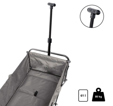 FASports Carromco Składany Wózek Transportowy z Hamulcem Postojowym, do 80 kg, 61 L FASports Carromco Składany Wózek Transportowy z Hamulcem Postojowym, do 80 kg, 61 L